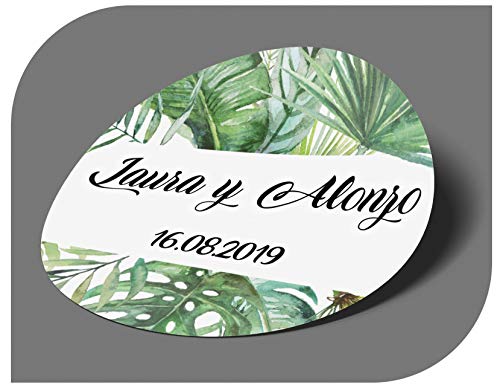 CrisPhy Personalisierbare Aufkleber für Hochzeit mit Namen und Datum, Aufkleber für Einladungen Hochzeit, Taufe, Verlobung, Kommunion, Geburtstag, Party, Vintage, Stempel (Modell 1) von CrisPhy