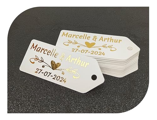 CrisPhy Personalisierbare Etiketten mit Namen und Datum, Gold, Silber, 50 Stück, Hängeetikett, Hochzeit, Taufe, Verlobung, Kommunion, Geburtstag, Party, Andenken CrisPhy Personalisierbare Etiketten mit Namen und Datum, Gold, Silber, 50 Stück, Hängeetikett, Hochzeit, Taufe, Verlobung, Kommunion, Geburtstag, Party, Andenken von CrisPhy