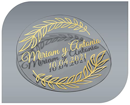 Personalisierbare Aufkleber Modell 1, mit Namen und Datum, transparent, für Einladungen, Hochzeiten, Taufen, Verlobungen, Geburtstage, Partys, Weihnachten, Vintage, Stempel Personalisierbare Aufkleber Modell 1, mit Namen und Datum, transparent, für Einladungen, Hochzeiten, Taufen, Verlobungen, Geburtstage, Partys, Weihnachten, Vintage, Stempel von CrisPhy