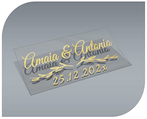 Personalisierbare Aufkleber mit Namen und Datum, Aufkleber für Einladungen, Hochzeit, Taufe, Verlobung, Kommunion, Geburtstag, Party, Vintage, Stempel (Modell 11) von CrisPhy