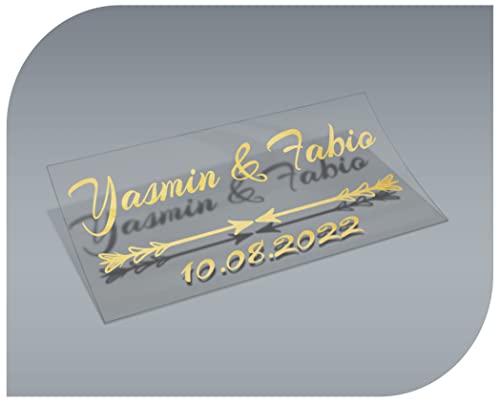 Personalisierbare Aufkleber mit Namen und Datum, Aufkleber für Einladungen, Hochzeit, Taufe, Verlobung, Kommunion, Geburtstag, Party, Vintage, Stempel (Modell 3) von CrisPhy