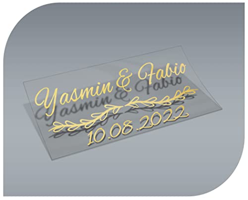 Personalisierbare Aufkleber mit Namen und Datum, Aufkleber für Einladungen, Hochzeit, Taufe, Verlobung, Kommunion, Geburtstag, Party, Vintage, Stempel (Modell 4) von CrisPhy