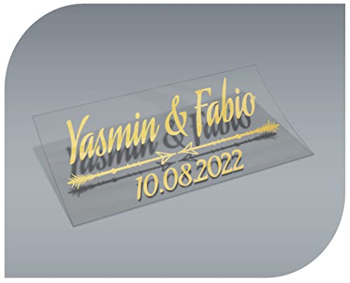 Personalisierbare Aufkleber mit Namen und Datum, Aufkleber für Einladungen, Hochzeit, Taufe, Verlobung, Kommunion, Geburtstag, Party, Vintage, Stempel (Modell 6) von CrisPhy