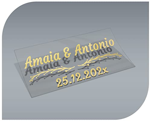 Personalisierbare Aufkleber mit Namen und Datum, Aufkleber für Einladungen, Hochzeit, Taufe, Verlobung, Kommunion, Geburtstag, Party, Vintage, Stempel (Modell 7) von CrisPhy