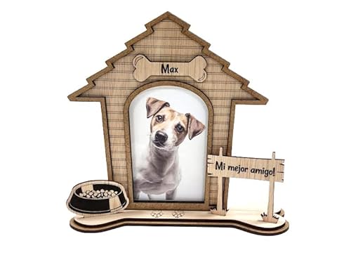 Personalisierbarer Bilderrahmen für Hunde, personalisierbar, aus Holz, mit Namen des Hundes von CrisPhy