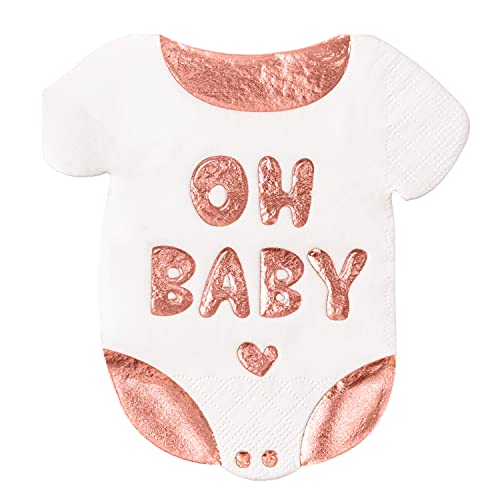Crisky Babyparty-Servietten Roségold Oh Babyparty Dekorationen für Mädchen Einweg-Babyparty Partyzubehör, Cocktailgröße, 50 Stück, 3-lagig Crisky Babyparty-Servietten Roségold Oh Babyparty Dekorationen für Mädchen Einweg-Babyparty Partyzubehör, Cocktailgröße, 50 Stück, 3-lagig von Crisky