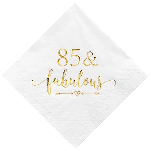 Crisky Cocktail-Servietten, goldfarben, für Frauen, 85. Geburtstag, Dekoration, 85. Geburtstag, Bevergae, Dessert-Tischbedarf, 50 Stück, 3-lagig Crisky Cocktail-Servietten, goldfarben, für Frauen, 85. Geburtstag, Dekoration, 85. Geburtstag, Bevergae, Dessert-Tischbedarf, 50 Stück, 3-lagig von Crisky