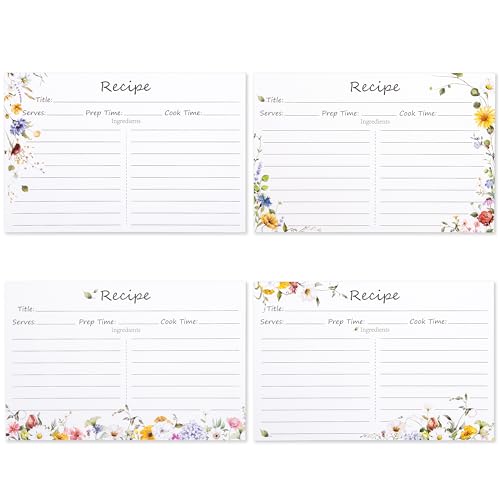 Crisky Rezeptkarten für Brautparty, 10,2 x 15,2 cm, 50 Stück, Blumenmuster, blanko, doppelseitig für Hochzeit, Cocktail, Getränke, Küche Crisky Rezeptkarten für Brautparty, 10,2 x 15,2 cm, 50 Stück, Blumenmuster, blanko, doppelseitig für Hochzeit, Cocktail, Getränke, Küche von Crisky