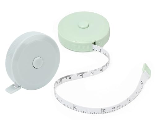2 Stück Massband Körper, 150CM Einziehbares Maßband, Schneidermaßband Measuring, zum Messen von Länge, Brust, Taille usw, für Körpermaße zum Nähen von Schneidern, Basteltuch von Criveple