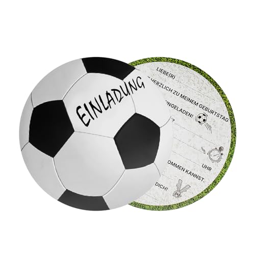 Criveple 12x Fussball Einladungskarten mit,Deutsche Fußball Einladungskarte für Kleine Fußball-Fans,Kindergeburtstag(Silber) von Criveple