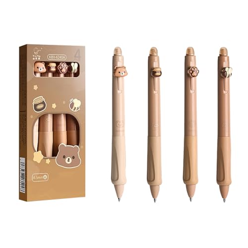 Criveple Radierbarer Kugelschreiber, Tintenroller Radierbar, 4 Stück Blau 0.5mm Erasable Pen Set, Premium-Gelstifte, Glattes Schreiben für Schule, Büro, Zuhause (4-Bär) von Criveple