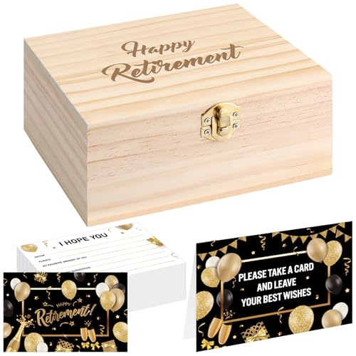 CroBlissful 102 Stück Ruhestandskarten Happy Wishes Kartenbox für Party, Glückwünsche und Ratschläge, Glückwünsche, Gästebuch für Männer und Frauen, Ruhestand, Dekorationen, Geschenke, Mitbringsel von CroBlissful
