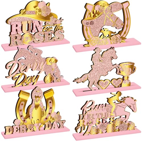 CroBlissful 6 Stück Kentucky Horsing Racing Derby Party Supplies Tischaufsätze Pink Derby Day Dekorationen Holzbuchstaben Derby Day gestufte Dekoration für Pferderennen Festival Tischdekorationen CroBlissful 6 Stück Kentucky Horsing Racing Derby Party Supplies Tischaufsätze Pink Derby Day Dekorationen Holzbuchstaben Derby Day gestufte Dekoration für Pferderennen Festival Tischdekorationen von CroBlissful