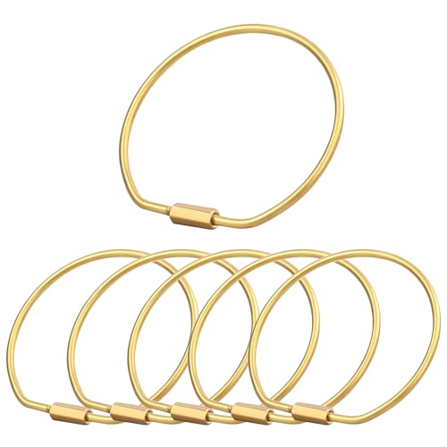 CrocSee 20 Stück Messing Geldbörse Tasche Chram Ringe Clip (Durchmesser 5,1 cm), Gold Schlüsselanhänger Ring Organizer mit Schraubverschluss, Gewindeverriegelung Schlüsselanhänger Halter von CrocSee