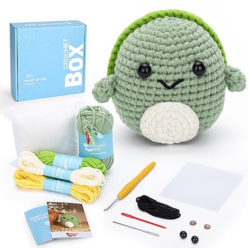 CrochetBox Komplettes Häkelset für Anfänger, Hahnrei Häkelset, Video-Tutorial einbeziehen, Anleitung, Weiches Garn von CrochetBox
