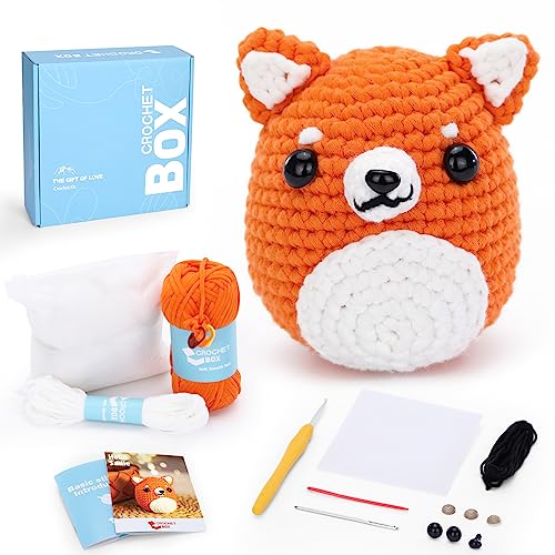 CrochetBox Komplettes Häkelset für Anfänger, Shiba Inu Häkelset, Video-Tutorial einbeziehen, Anleitung, Weiches Garn CrochetBox Komplettes Häkelset für Anfänger, Shiba Inu Häkelset, Video-Tutorial einbeziehen, Anleitung, Weiches Garn von CrochetBox