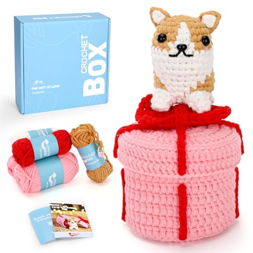 Häkelset für Anfänger Erwachsene - Corgi Hunde-Häkelset, Tier-Häkelset für Anfänger, inklusive einfachem Stricken, weiches Garn, Schritt-für-Schritt-Video-Tutorial, Geburtstagsgeschenk für Erwachsene, Häkelset für Anfänger Erwachsene - Corgi Hunde-Häkelset, Tier-Häkelset für Anfänger, inklusive einfachem Stricken, weiches Garn, Schritt-für-Schritt-Video-Tutorial, Geburtstagsgeschenk für Erwachsene, von CrochetBox
