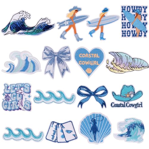 Summer Iron On Patches for Girls, 16PCS Bluey Wave Beach Sew On Embroidered Patches for Hats, Pockets, Jeans, Shirts & Clothing Accessories Summer Iron On Patches for Girls, 16PCS Bluey Wave Beach Sew On Embroidered Patches for Hats, Pockets, Jeans, Shirts & Clothing Accessories von Crocode tears