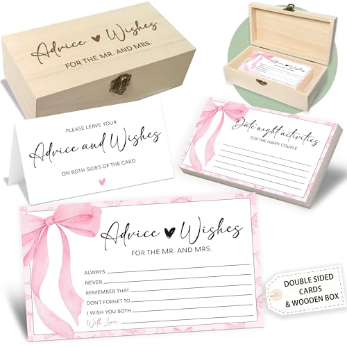 Crocothemis Ratschläge und Wünsche für den Herr und die Frau, 50 Packungen Hochzeitsratschläge, Brautparty, Spielkarten mit Holzbox, A06 Crocothemis Ratschläge und Wünsche für den Herr und die Frau, 50 Packungen Hochzeitsratschläge, Brautparty, Spielkarten mit Holzbox, A06 von Crocothemis
