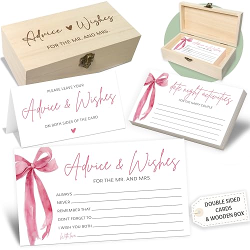 Crocothemis Ratschläge und Wünsche für den Herr und die Frau, 50 Packungen Hochzeitsratschläge, Brautparty, Spielkarten mit Holzbox, A07 Crocothemis Ratschläge und Wünsche für den Herr und die Frau, 50 Packungen Hochzeitsratschläge, Brautparty, Spielkarten mit Holzbox, A07 von Crocothemis