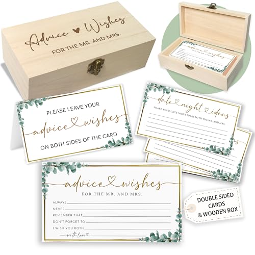 Crocothemis Ratschläge und Wünsche für den Herr und die Frau, 50 Packungen Hochzeitsratschläge, Brautparty, Spielkarten mit Holzbox, A10 Crocothemis Ratschläge und Wünsche für den Herr und die Frau, 50 Packungen Hochzeitsratschläge, Brautparty, Spielkarten mit Holzbox, A10 von Crocothemis