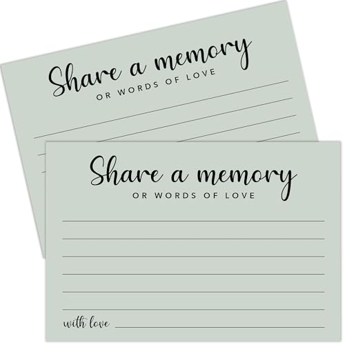 Crocothemis Share a Memory Cards for Celebration of Life, Graduation, Retirement, Birthdays, Guest Book Ideas, Beerdigungsbuch für Gedenkdienst, 10,2 x 15,2 cm, Set mit 50 Stück (Seladongrün) -A09 von Crocothemis