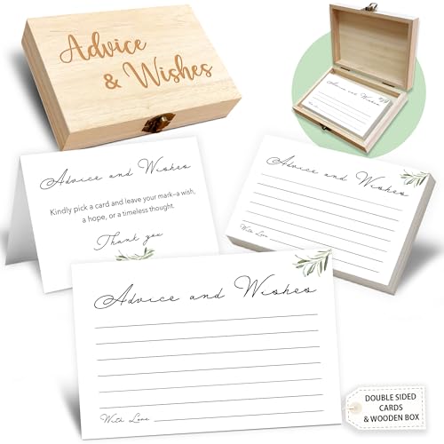 Ratschläge und Wünsche Karten-Box, 50 Stück, Geburtstag, Hochzeit, Babyparty, Ratschläge, Box für Geburtstag, Party, Abschlussfeier, Brautparty, Ruhestand, Jahrestag (Minimalismus) -A02 von Crocothemis