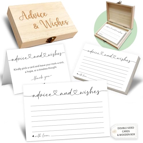 Ratschläge und Wünsche Karten-Box, 50 Stück, Geburtstag, Hochzeit, Babyparty, Ratschläge, Box für Geburtstag, Party, Abschlussfeier, Brautparty, Ruhestand, Jahrestag (Minimalismus) -A03 von Crocothemis