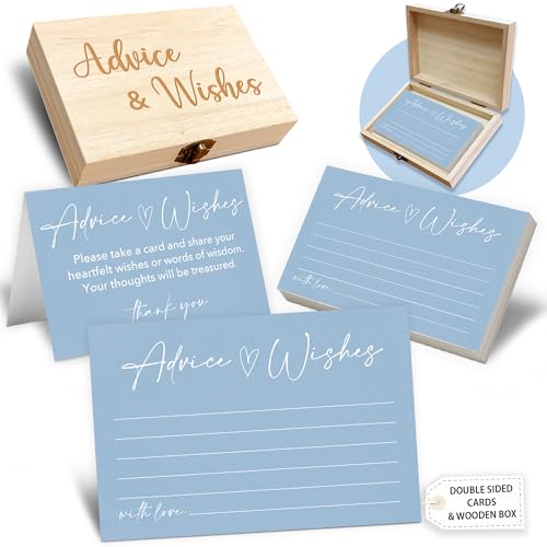 Ratschläge und Wünsche Karten-Box, 50 Stück, Geburtstag, Hochzeit, Babyparty, Ratschläge, Box für Geburtstag, Party, Abschlussfeier, Brautparty, Ruhestand, Jahrestag (Minimalismus) -A04 von Crocothemis