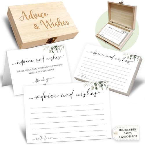 Ratschläge und Wünsche Karten-Box, 50 Stück, Geburtstag, Hochzeit, Babyparty, Ratschläge, Box für Geburtstag, Party, Abschlussfeier, Brautparty, Ruhestand, Jahrestag (Minimalismus) -B02 von Crocothemis