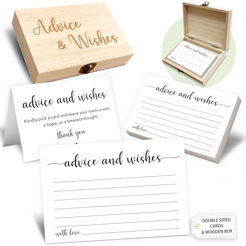 Ratschläge und Wünsche Karten-Box, 50 Stück, Geburtstag, Hochzeit, Babyparty, Ratschläge, Box für Geburtstag, Party, Abschlussfeier, Brautparty, Ruhestand, Jahrestag (Minimalismus) -B03 von Crocothemis