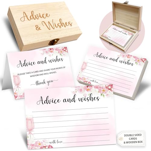 Ratschläge und Wünsche Karten-Box, 50 Stück, für Geburtstag, Hochzeit, Babyparty, Ratschläge, Box für Geburtstag, Party, Abschlussfeier, Brautparty, Ruhestand, Jahrestag (Champagner), B01 von Crocothemis