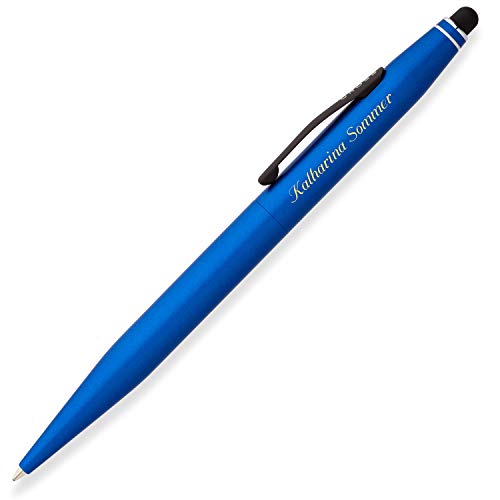 Cross Kugelschreiber Stylus Pen TECH2 Metallic-Blau mit persönlicher Laser-Gravur von Cross