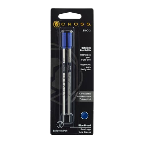 Cross 8100-2 Kugelschreibermine (Strichstärke B, dokumentenecht) 2 Stück blau von Cross