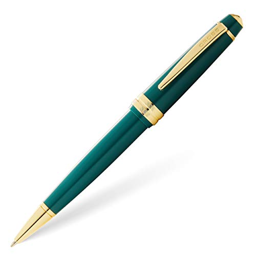 Cross Bailey Light Kugelschreiber (Strichstärke F, Schreibfarbe: schwarz, inkl. Geschenkverpackung) Grün-Lack mit goldfarbenen Beschlägen, 1 Stück (1er Pack) von Cross