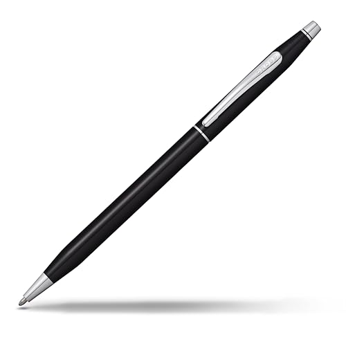 Cross Classic Century Kugelschreiber (Strichstärke M, Schreibfarbe: schwarz, nachfüllbar, inkl. Premium Geschenkbox) Schwarz-Lack chromplattiert, 1 Stück von Cross