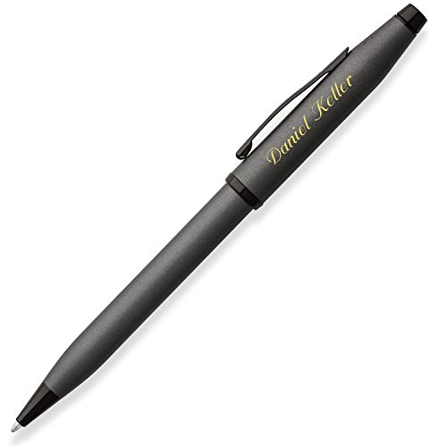 Cross Kugelschreiber CENTURY II Gunmetal mit persönlicher Laser-Gravur mit schwarz polierten PVD beschichteten Beschlägen von Cross