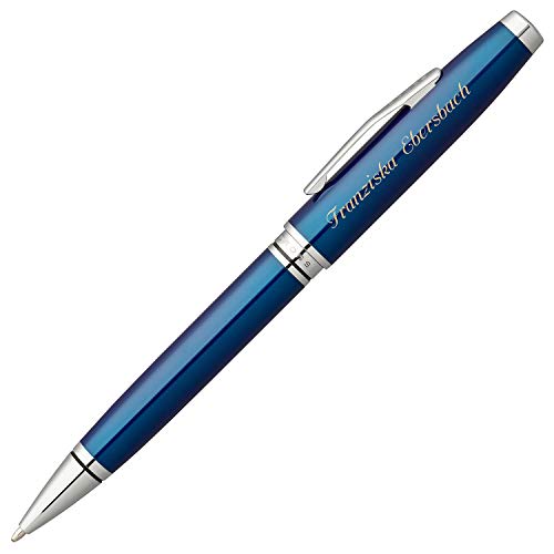 Cross Kugelschreiber COVENTRY Blau-Lack mit Laser-Gravur Transluzent von Cross