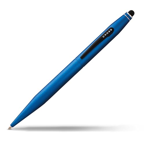 Cross Tech 2 Kugelschreiber (Schreibfarbe: schwarz, mit Stylus inkl. Geschenkbox) Metallic-Blau, 1 Stück (1er Pack) von Cross