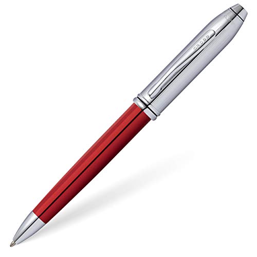 Cross Townsend Kugelschreiber (Limited Edition, Strichstärke M, Schreibfarbe: schwarz, inkl. Luxus Geschenkbox) Rot-Chrom von Cross