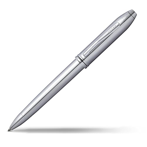 Cross Townsend Kugelschreiber (Strichstärke M, Schreibfarbe: schwarz, nachfüllbar, inkl. Luxus Geschenkbox) Glanz-Chrom von Cross