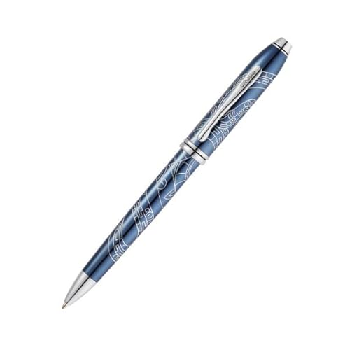 Cross Townsend Kugelschreiber Sonderedition 'Jahr der Schlange' (Strichstärke M, Schreibfarbe schwarz, dokumentenecht, Premium Geschenkbox) durchscheinender blauer Lack mit verchromter Gravur von Cross