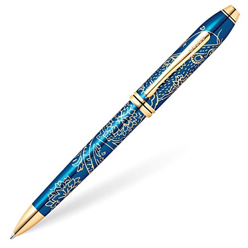 Cross Townsend Sonderedition Jahr der Ratte 2020 Kugelschreiber (Strichstärke M=Mittel, inkl. Geschenkverpackung) Blau/Gold von Cross