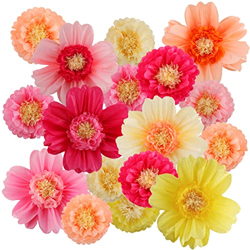 Crowye Große bunte Seidenpapier-Blumen, 50.8 cm, handgefertigt, riesige Fiesta-Papierblumen für mexikanische Party, Hochzeit, Geburtstag, Babyparty, Outdoor-Wanddekoration (frische Farbe, 24 Stück) Crowye Große bunte Seidenpapier-Blumen, 50.8 cm, handgefertigt, riesige Fiesta-Papierblumen für mexikanische Party, Hochzeit, Geburtstag, Babyparty, Outdoor-Wanddekoration (frische Farbe, 24 Stück) von Crowye
