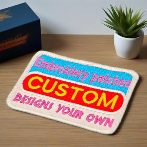 50PCS benutzerdefinierte Stickerei Morale Patches, personalisiertes Logo, Text oder Design Patches für Hüte, Taschen, Jacken und Uniformen mit Klettverschluss, Annähen, Aufbügeln (8cm) von Crrrpatch