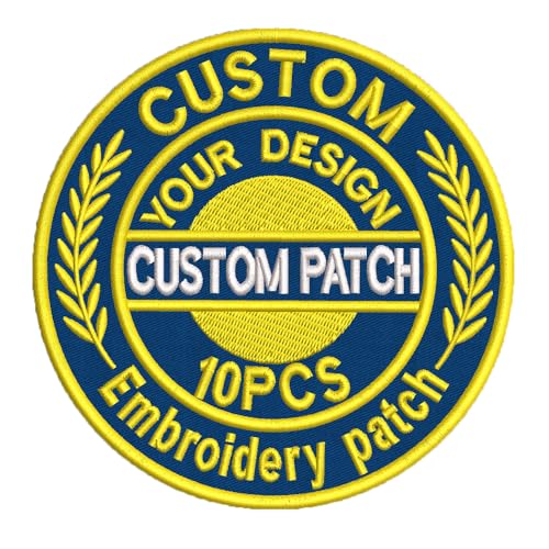 Benutzerdefinierte 10pcs Stickerei Patches personalisiertes Design dekorative Patches für Hüte Rucksäcke Jacken Kleidung Mützen Weste Militäruniformen Aufbügeln, Annähen, Klettverschluss (10cm) Benutzerdefinierte 10pcs Stickerei Patches personalisiertes Design dekorative Patches für Hüte Rucksäcke Jacken Kleidung Mützen Weste Militäruniformen Aufbügeln, Annähen, Klettverschluss (10cm) von Crrrpatch