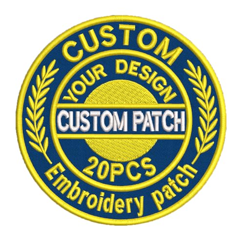 Benutzerdefinierte 20pcs Stickerei Patches personalisiertes Design dekorative Patches für Hüte Rucksäcke Jacken Kleidung Mützen Weste Militäruniformen Aufbügeln, Annähen, Klettverschluss (10cm) Benutzerdefinierte 20pcs Stickerei Patches personalisiertes Design dekorative Patches für Hüte Rucksäcke Jacken Kleidung Mützen Weste Militäruniformen Aufbügeln, Annähen, Klettverschluss (10cm) von Crrrpatch