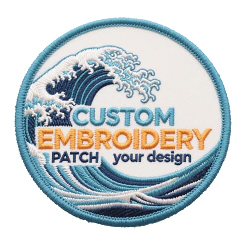 Benutzerdefinierte 2pcs Stickerei Patches personalisiertes Design dekorative Patches für Hüte Rucksäcke Jacken Kleidung Mützen Weste Militäruniformen Aufbügeln, Annähen, Klettverschluss (8cm) von Crrrpatch