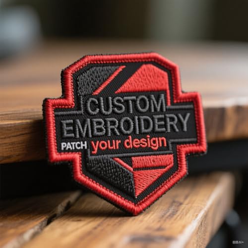 Benutzerdefinierte 5pcs Stickerei Patches personalisiertes Design dekorative Patches für Hüte Rucksäcke Jacken Kleidung Mützen Weste Militäruniformen Aufbügeln, Annähen, Klettverschluss (8cm) von Crrrpatch