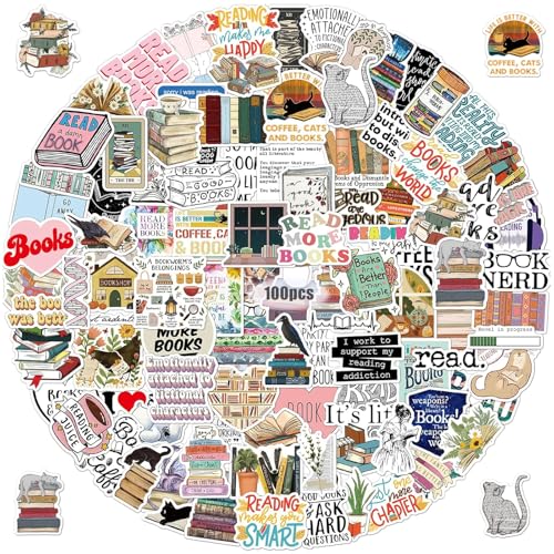 100 Stück Lesen Vintage Reading Stickers, Positive Motivational Book Stickers, wasserdichte Vinyl Aufkleber für Erwachsene und Jugendliche,Aesthetic für for Students Teachers Scrapbooking, Laptops 100 Stück Lesen Vintage Reading Stickers, Positive Motivational Book Stickers, wasserdichte Vinyl Aufkleber für Erwachsene und Jugendliche,Aesthetic für for Students Teachers Scrapbooking, Laptops von Crrynuo